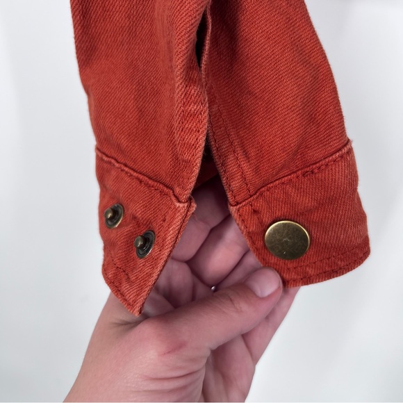 Urban Outfitters Orange Cropped Denim Jean Jacket - Picture 6 of 8